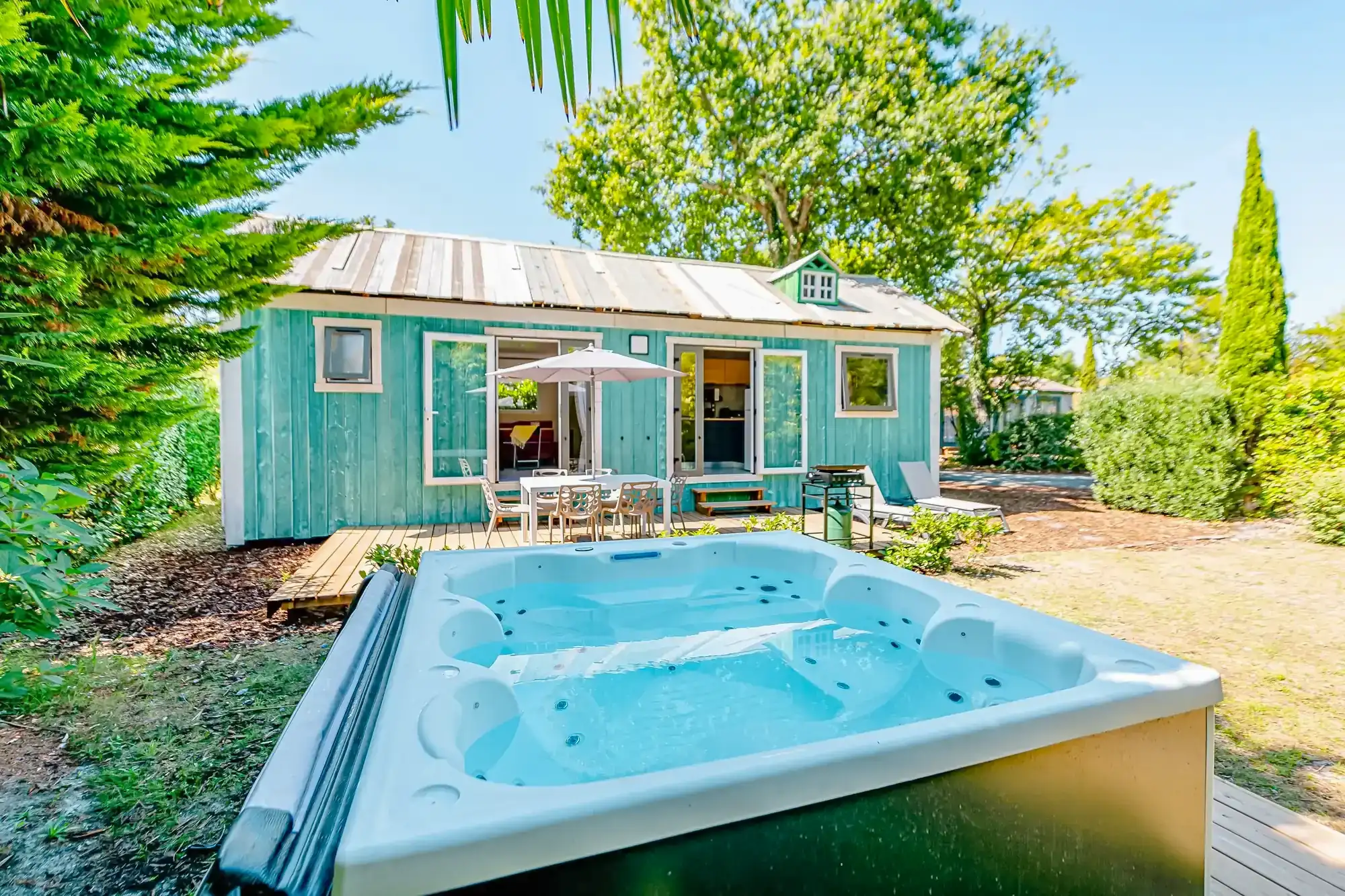 Premium cabin camping landes with jacuzzi