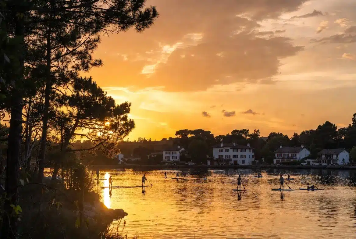 Lac marin d’Hossegor au coucher