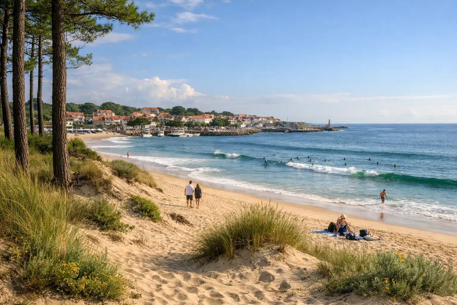Plage de Capbreton ensoleillée
