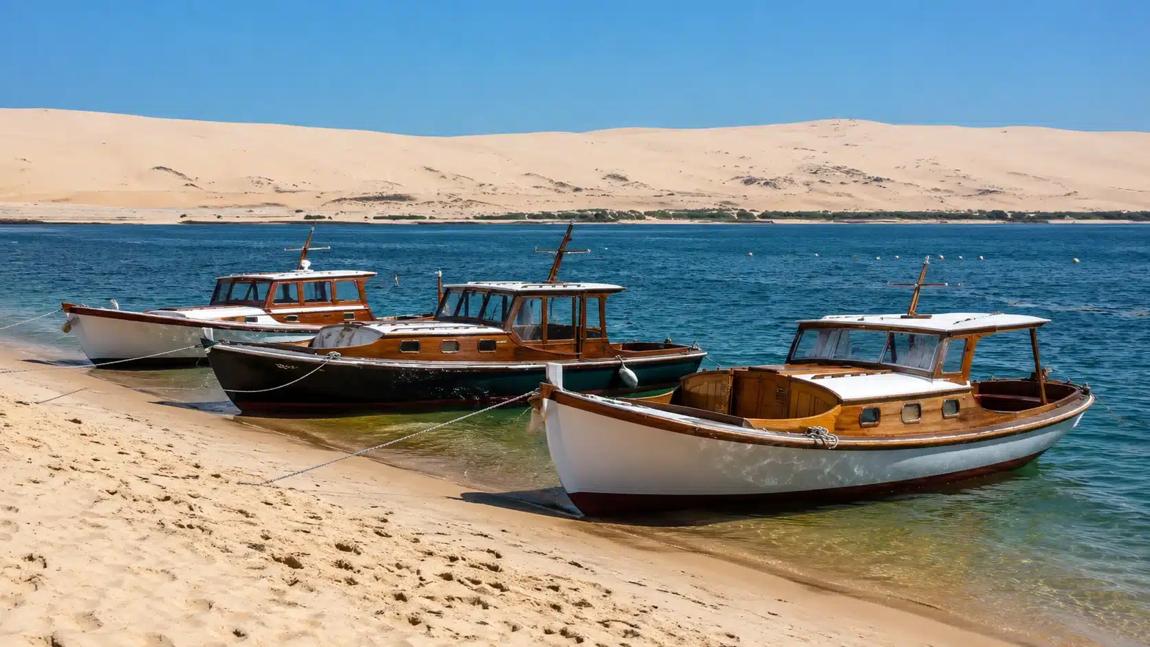 Pinasses traditionnelles en bois du bassin d’Arcachon, pour visiter l’île aux Oiseaux